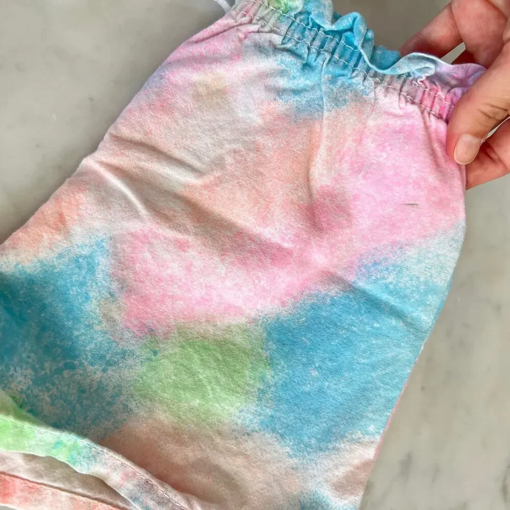 Vintage 80s 90s Girls' Bundle Heart Tank Tops and Rainbow Shorts / Small 5 6